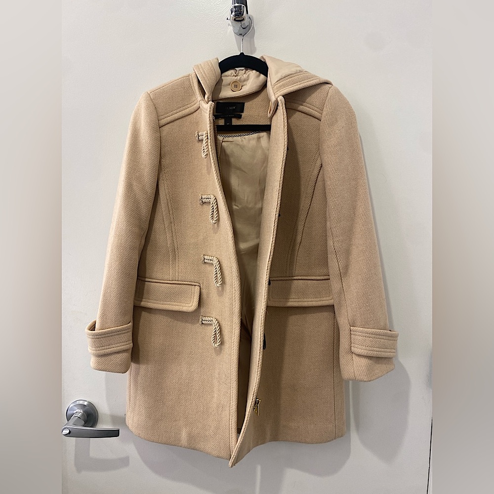 J.Crew the 2007 Italian stadium-cloth wool toggle coat in hthr beige